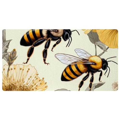 Kitchen Mat Cushioned Anti Fatigue Rug Starry Sky Bees Busy 15.7"x29.5" Waterproof, Non Slip, Comfort Desk/Floor Mats for House Sink