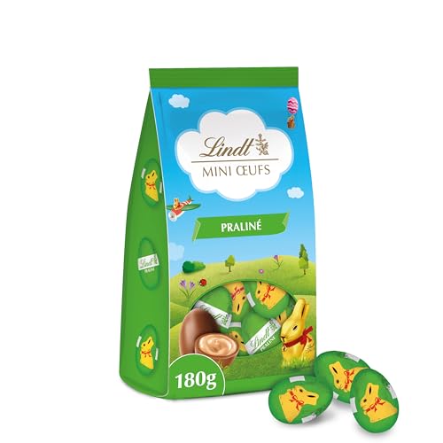 Lindt - Lindt - Sachet MINI ŒUFS - Chocolat Lait Praliné - Idéal pour Pâques, 180g