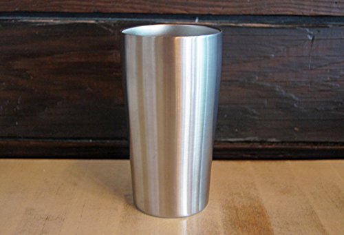 Stainless Vacuum Insulated Beer Tumbler - 16oz Pub Pint Glass by Lancaster Steel, set of 2
