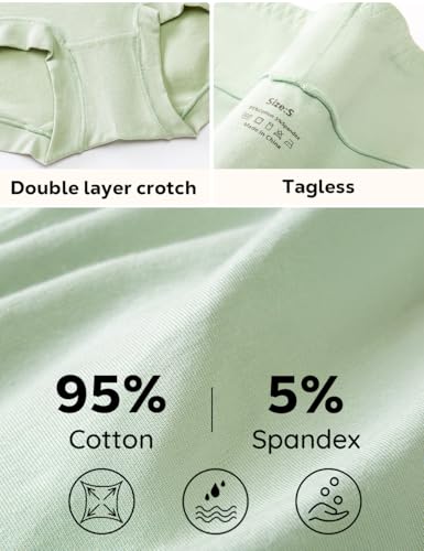 5 Pack Womens Cotton High Waisted Full Coverage Underwear(Regular & Plus Size)4