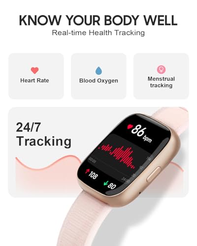 TOOBUR Smart Watch for Women Alexa Built-in, Answer/Make Calls, 1.83" Fitness Tracker Watch with Heart Rate/Sleep Tracker - Image 3