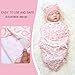 Reborn Baby Dolls Clothes Outfit Accessories Pink Heart Swaddle Blanket & Hat 2 Pcs Set for 17-22 Inch Reborn Doll Newborn Girl&Boy