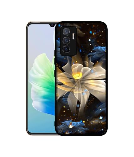Image of Art Flower Design Premium 2D Printed Metal Back Case Cover for Vivo V23E 5G / Y75 4G, Multicolor