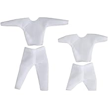 Obitsu 11 OB11 Size Costume, For 4.3 inches 11 cm Body, Color Transfer Prevention, Inner Underwear, Stockings, Short Sleeve, 2 Sets White 2 Sets