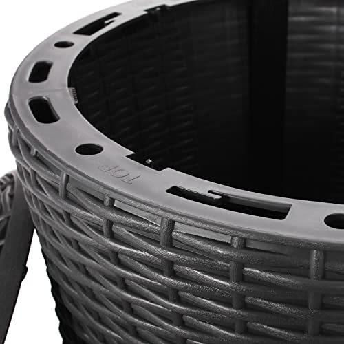 Christopher Knight Home Ishara Outdoor Faux Wicker Patio Table, Dark Gray #TOP5
