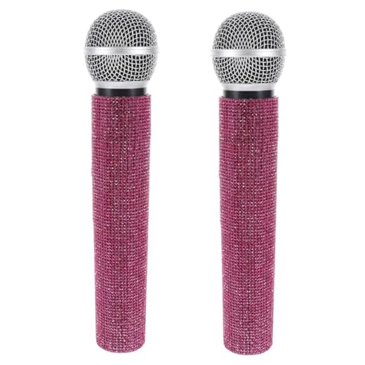 VICASKY 2 Unidades Microfone Simulado Microfone Infantil Modelos De Microfone Realistas Microfone Cosplay Microfone De Mão Artificial Microfones Falsos Música Acessórios Filho Plástico