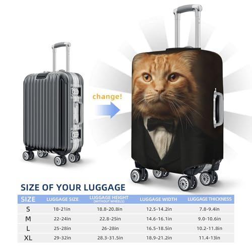 Orange Cat As Gentleman Elastic Travel Luggage Covers Dustproof Scratch-Resistant Suitcase Protector Fit 22-24 Inch4