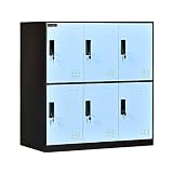 6 Door Locker Office Storage Locker Home and School Storage Organizer Metal Storage Cabinet with Loc