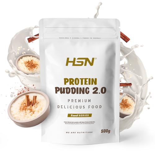 HSN Pudding proteinowy | Smak ryżu mlecznego 500 g = 13 gniazd w opakowaniu | z białkiem serwatkowym | Bardzo łatwy w przygotowaniu | Niskokaloryczny bez dodatku cukru | Bez -GMO, wegetariańska,