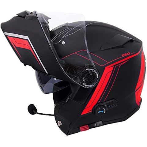Zorax Matt Black/Red Anti-Fog Flip Up Helmet Cover