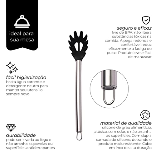Mimo Style Colher Para Espaguete de Silicone e Cabo em Inox de Excelente Durabilidade, Belo Design,