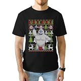 AstroFazz Ugly Christmas Shirt - Movie Monster Holiday T-Shirt - Ugly Christmas T-Shirt for Adults - Winter Character Shirt - Xmas Movie Shirts - Character Xmas Shirts (Black, 2XL)
