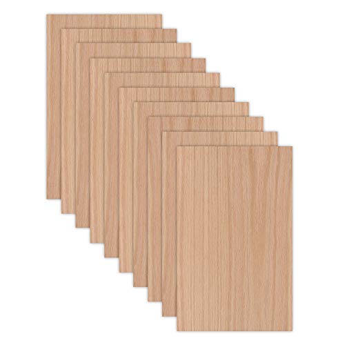10 Sheets Of 12X19 Red Oak | 5Mm 1/4Th Inch, Mdf Core, 12”X19” Premium Grade A1, Single Sided, Glowforge Ready, Unfinished | Species: Walnut, Cherry, Maple, Oak, Cedar, Mahogany, Alder #TOP4