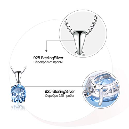 Collier de mariage en argent 925 avec pendentif topaze bleu clair - 6