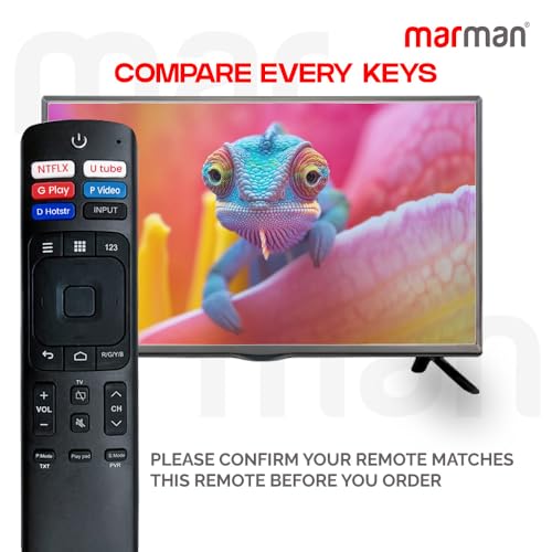 Image of marman Compatible with Vu Tv Remote Control Original Model ERF3169V Non Voice Control and Suitable for Vu Television - Match Remote Exactly to Replicate Genuine Remote Function