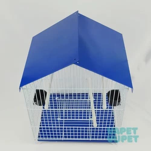 Viveiro Parede e Gaiola de Arame Zincado para Aves teto Azul