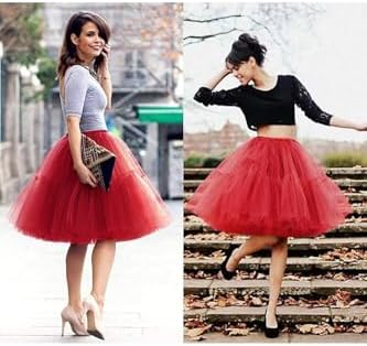 UOTORI Jupe Tutu En Tulle Vintage Pour Adolescentes, Jupons à Bulles