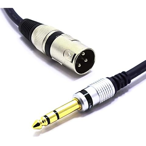 XLR Male to Jack 6.35 Stereo 1.5m Cable Vitalco Lead 3 Pin Microphone to TRS 1/4 Inch Cover
