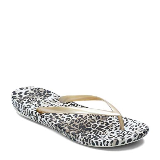 Skechers Women's Bungalow-Brunch Date-Multi-Colored Rhinestone Jelly Thong Flip-Flop, Gold, 9