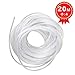 65FT XHF 4mm(Wrapping Range:1.5mm-10mm) Clear Spiral Cable Wrap Cord for Computer Electrical Wire Organizer Sleeve Hose RoHS