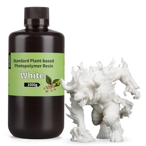 ELEGOO Plant-Based 3D Printer Resin White 1000g, Ultra-Low Odor