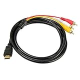 THE PERFECT PART HDMI Male to 3 RCA Video Audio AV | RCA Audio Video Connector Cables for DVD Players, HDTV TVs, projectors, A/V receivers - One-Way Component Converter Adapter Cable HDTV 1080