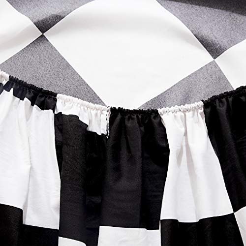 Lamejor Bed Sheet Set Queen Size Black/White Checkered Pattern With 14” Deep Pockets 4 Piece - 1 Flat Sheet, 1 Fitted Sheet, 2 Pillow Cases #TOP6