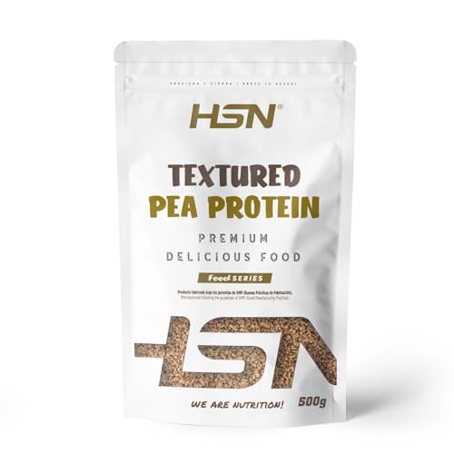 HSN Proteína de Guisante Texturizada | Sin Sabor 500g = 17 Tomas por Envase | Sustituto de Carne 100% Vegano | Sin Añadidos | Libre de OMG | 0 Alérgenos | Cultivo Responsable