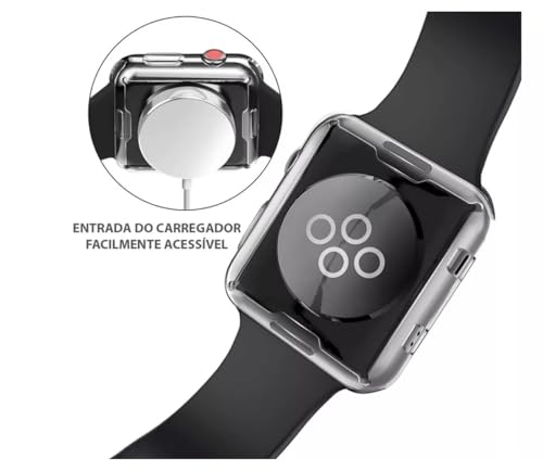 Capa Silicone 360 Graus Compatível com Apple Watch Series 10 (Transparente, Apple Watch 46mm)