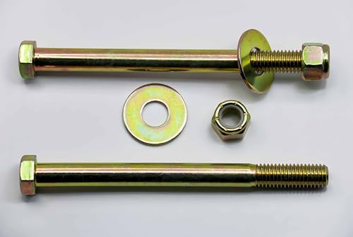 Image of 1 /2 inch x 6 inch Hex Head Bolt by Color Galvanization with Nylon Lock nut and Large Size Washer Assortment Kit,Alloy Steel,Grade 5.(4pcs Pack)