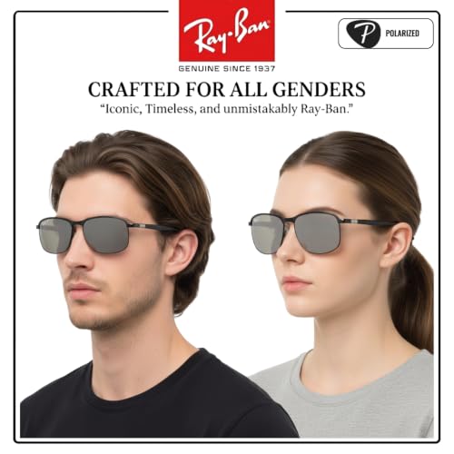 Image of Ray-Ban RB3671CH CHROMANCE POLARIZED Square-Round Shape Sunglasses for Men & Women with Official Eyewear Kit
