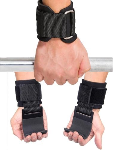 Valkyrie 2 Adet Ağırlık Kaldırma Kancası Tutma Yardımcısı Bar Fitness Bilekliği Lifting Hooks Straps Siyah - Görsel 5