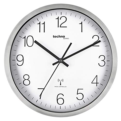 Technoline WT8910 Horloge Murale Radio-pilotée, Argent, 30 cm