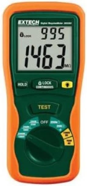 380260 Autoranging Digital Insulation Tester, 250/500/1000V | Megohmmeter, insulation to 2000 MOhm, continuity, AC/DC voltage, data hold, leads, case, batteries