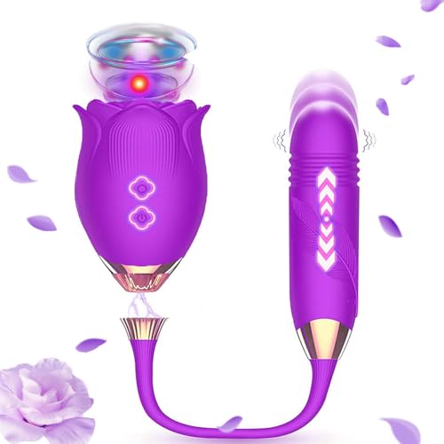 Rose Adult Tool for Women 2025 Newly Clitioral Vibrateirs Upgrade Edition 2in1 Stimulator Waterproof 10 Intense Suction Patterns Rose Mini Vibrateirs for Women Adult Toys Machine Rechargeable 6266