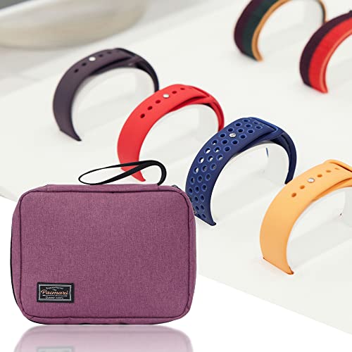 PACMAXI 20 Watch Bands Storage Carrying Case Compatible with Watches,Expandable Watch Band Holder Stores 20 Watch Bands Fit for Most Sizes of Watch Straps,Organizer for Watch Bands, Bag Only (Purple) - Thumbnail 4