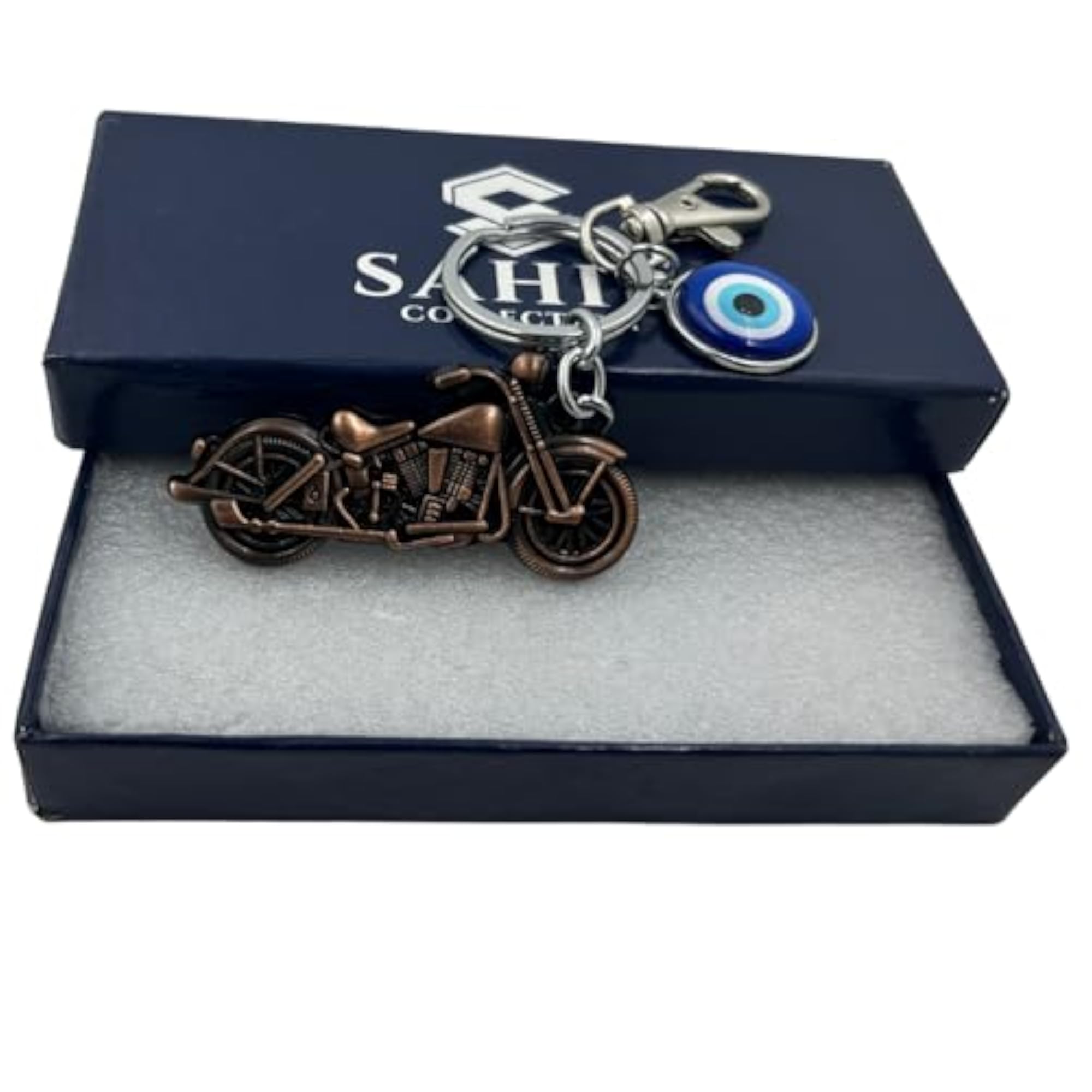 Evil Eye Metal Keychain with Hook, Unique Gift