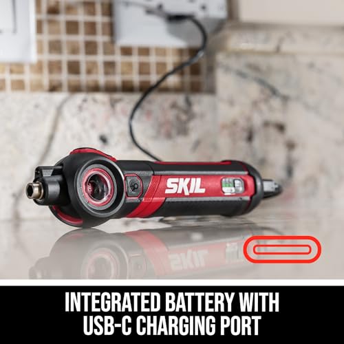 SKIL Twist 2.0 Rechargeable 4V Screwdriver with Pivoting Head, Torque Setting, USB-C Charging Cable, 28 PC Bit Set & Carrying Case- SD5619-02 by SKIL - Image 4