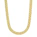 5.5mm 14k Gold Plated Nugget Chain Necklace, 22" + Microfiber Jewelry Polishing Cloth