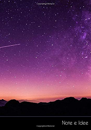 Note e Idee: Taccuino / quaderno viola cielo crepuscolo stella cadente A5 a quadretti