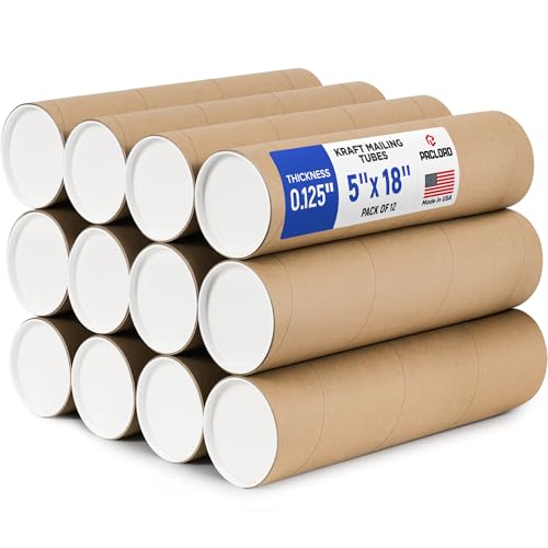 Tube d'expédition en papier kraft renforcé 12.7 x 45.7 cm emballage stockage affiche poster