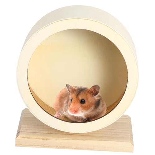 Abaodam Wooden Run Disc for Hamsters Hedgehogs Small Pets Durable Exercise Wheel Small Encourages Healthy Activity Standing Pet Exercise