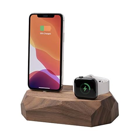Oakywood Combo Dock - iPhone iWatch charging dock stand Docking Station (Walnut) Cover