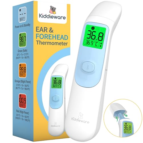 Ear and Forehead Baby Thermometer for Adults and Kids – Digital Temperature Thermometer No Touch – 20 Memory Recall Instant Read Ear Thermometer or Touchless Forehead Thermometer