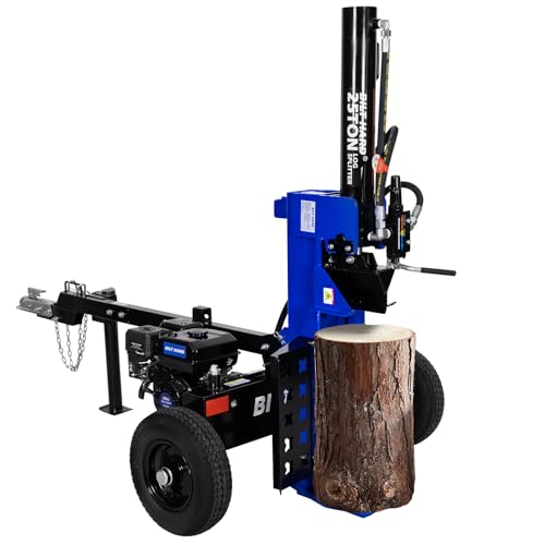 BILT HARD 25-Ton Horizontal/Vertical Towable Gas Log Splitter, Hydraulic Log Splitter with 8 HP...
