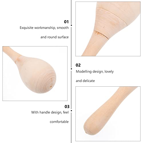 Ultnice Mini Wooden Maracas Kids Wood Maracas Maracas Hand Percussion Rattles Unfinished Wooden Maracas Diy Blank Maracas (10Pcs) #TOP3