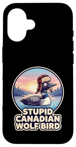 Funny Canadian Loon Meme Stupid Canadian Wolf Bird Retro �X�}�z�P�[�X iPhone 16 �p