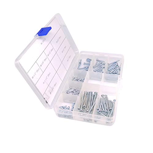 Kit surtido de 160 tornillos para madera Yodaoke #4 Zinc Phillips Pan Head miniatura 2