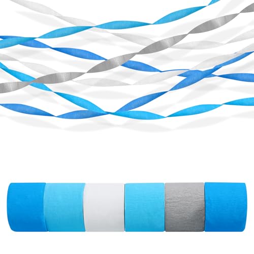 Image of Crepe Paper Streamers 6 Colors 492ft - Party Streamers & Paper Streamers for Birthday Decorations, Bachelorette Party, Baby Shower, Wedding & Bridal Shower Decor, Streamers Party Supplies (Style D)