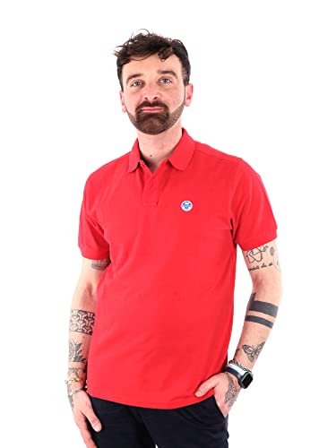 Polo NORTH SAILS SS Polo W/Logo, Red, Small Uomo
